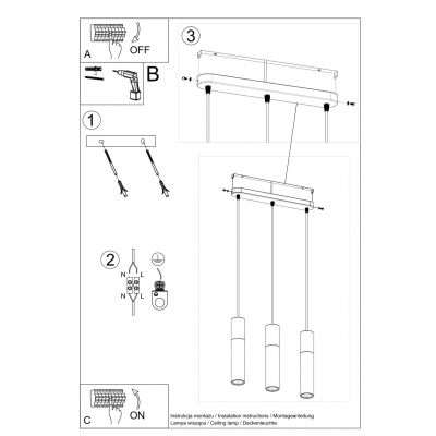 Lampa wisząca PABLO 3L biała (SL.0630)